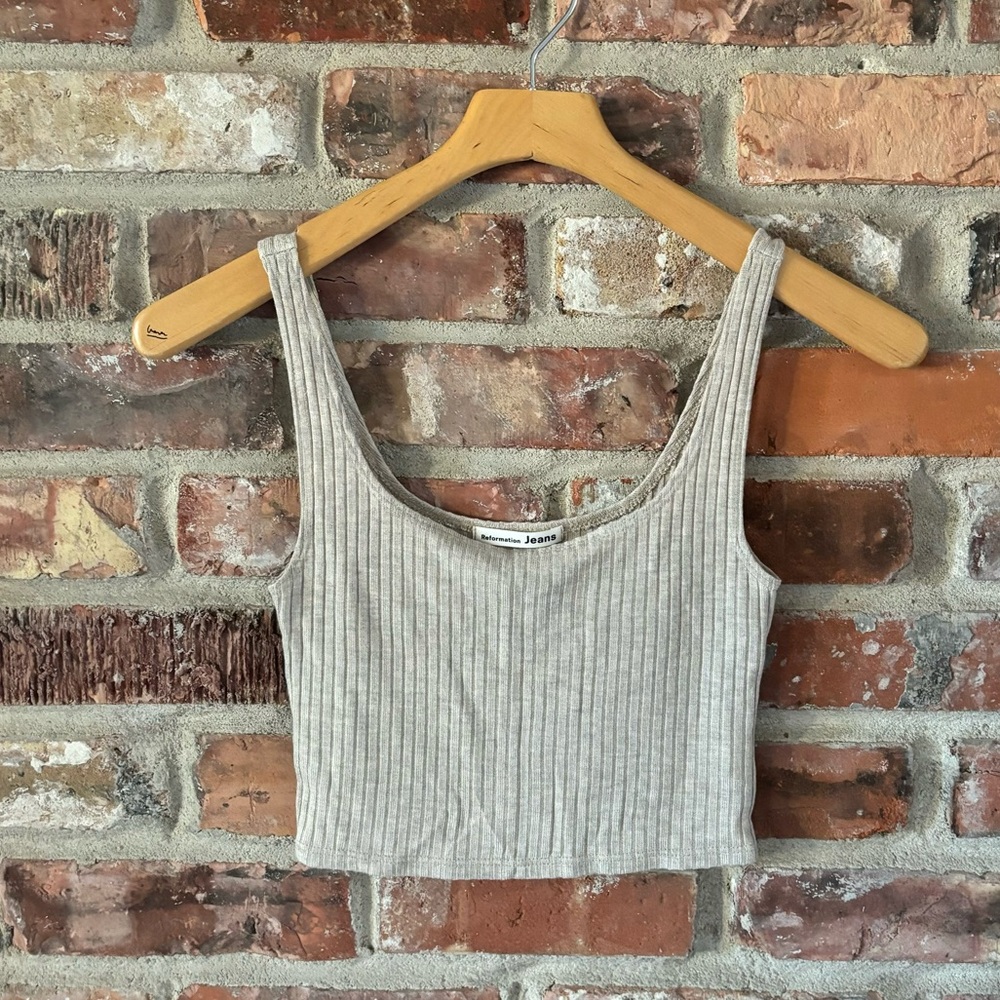Reformation Ribbed Tank & Jogger Set in Beige - Picture 3 of 15